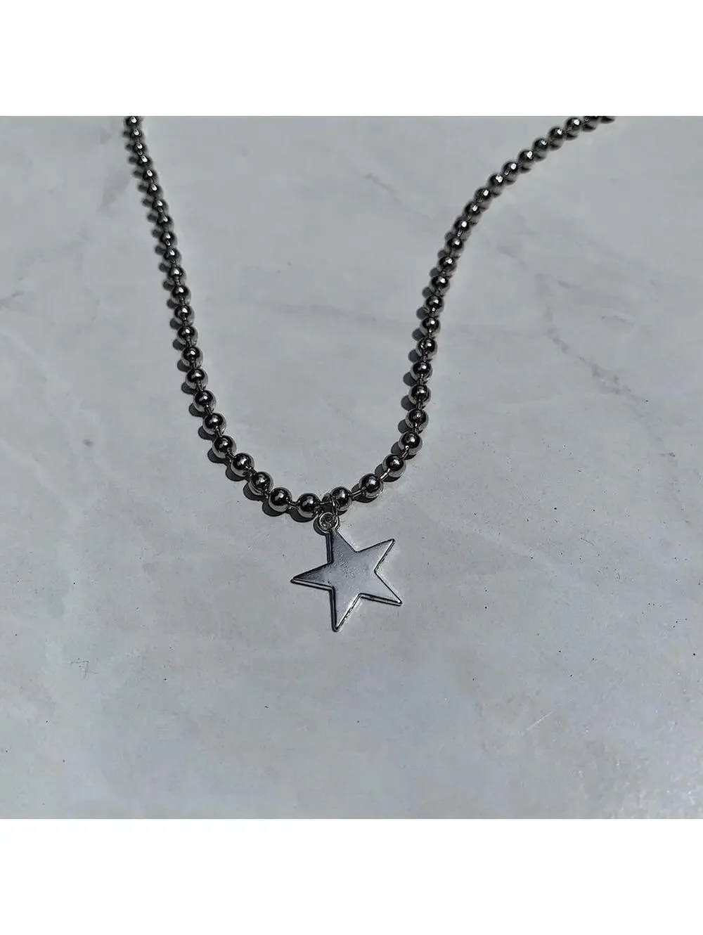 Steel Star Pendant y2k Cyber style choker necklace. Men’s women’s unisex. 17.5